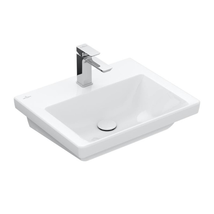 Umývadlo závesné Villeroy & Boch Subway 3.0, 55x44cm, z prepadom, otvor na armatúru, Weiss Alpin