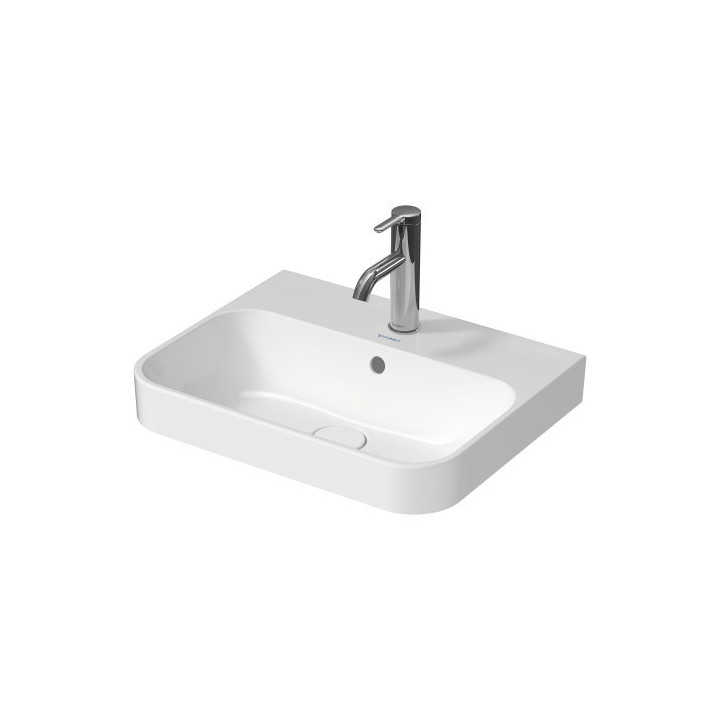 Umývadlo na postavenie na dosku Duravit Happy D.2, 50x40xm, prepad, 1 otvor na batériu, ventil Push-Open, biela