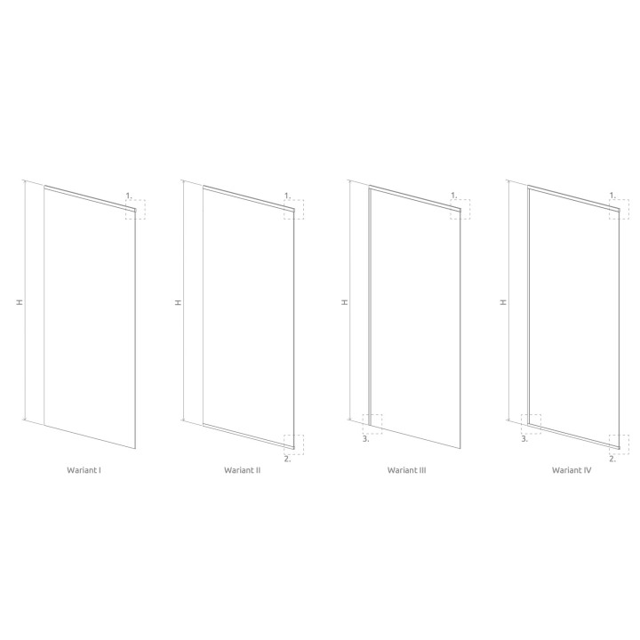 Sprchový kút walk-in Radaway Nes Black Walk-in II Factory 120, univerzálna, 120x200cm, sklo číre, profil čierna