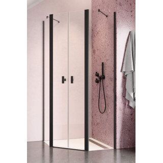 Sprchový kút symetrická Radaway Nes Black PTJ 80x80cm, dverí ľavé, sklo číre, profil chróm