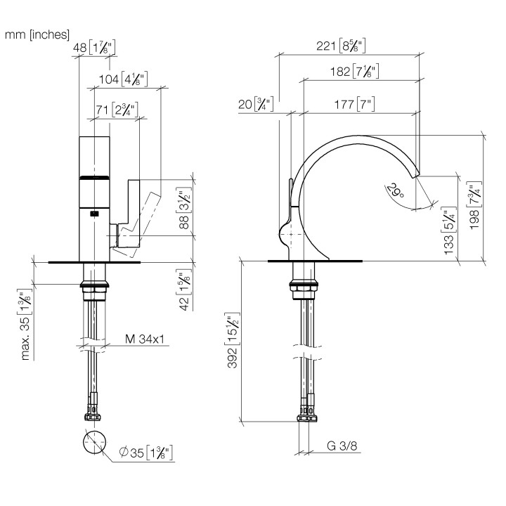 Umyvadlová batéria 2-otvorová Dornbracht CYO, na postavení, rozsah 167mm, chróm