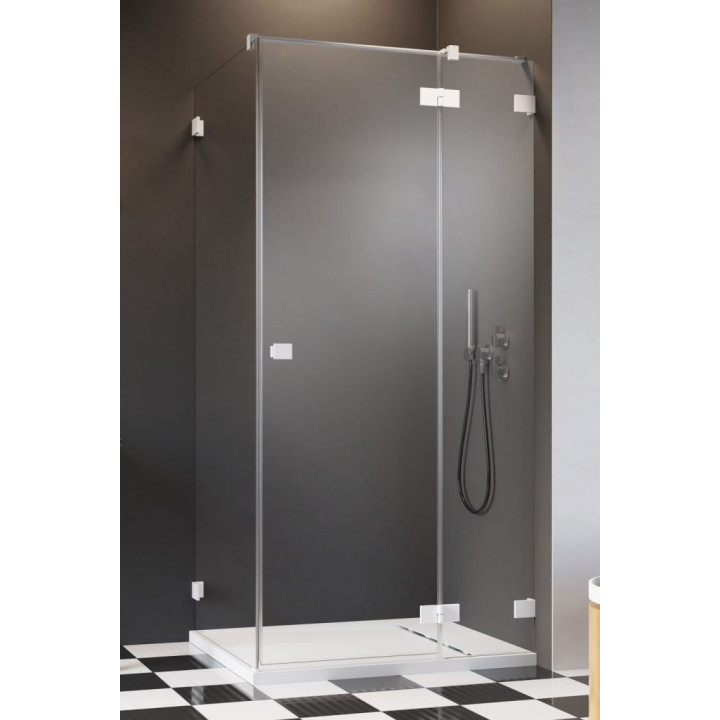Časť pravé kúty Radaway Essenza Pro Black PDD, 1000x2000mm, sklo číre, zlatý profil