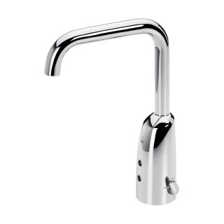 Bezkontaktná umyvadlová batéria Oras Electra, na postavení, výtokové rameno 170mm, Bluetooth, 9/12 V, chróm