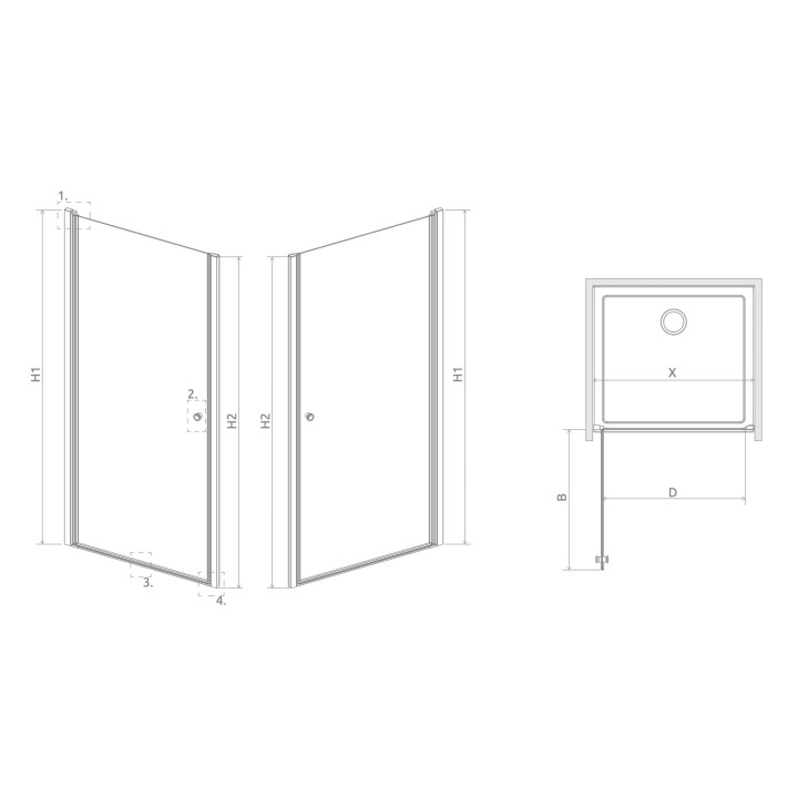 Dverí sprchové do niky Radaway Eos DWJ I 80, ľavé, 800x1970mm, profil chróm