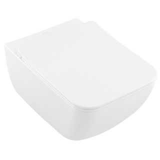 Villeroy & Boch Venticello Combi-Pack misa WC Závěsná bez kołnierza s pozvoľným sklápaním sedadlo Weiss Alpin 