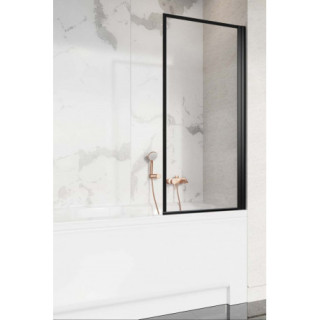 Vaňová zástena Radaway Nes 8 Black PND I, levý, składany, sklo číre, 140x150cm, čierna profil