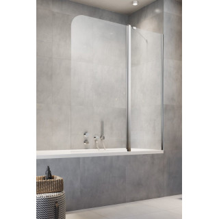Vaňová zástena Radaway Nes 8 Black PND II 140, levý, sklo číre, 140x150cm, profil čierna