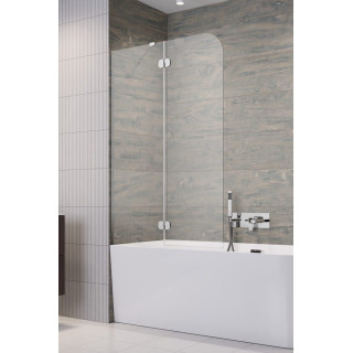 Vaňová zástena Radaway Essenza Pro White PND II, levý, sklo číre, 140x150cm, biely profil