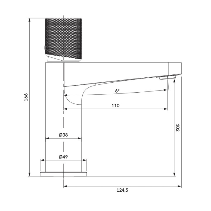 Umyvadlová batéria Omnires Contour, na postavení, výška 312mm, výtokové rameno 170mm, zlatý szczotkowany