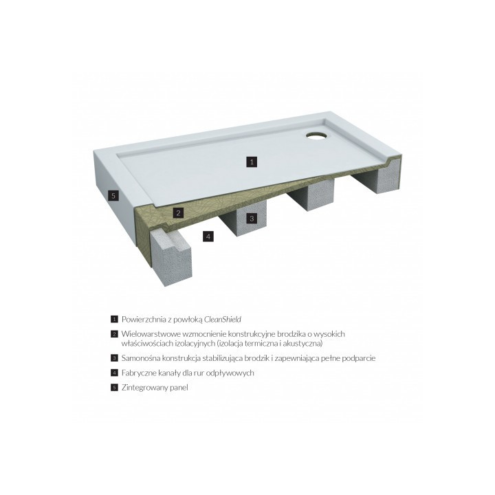Vaňa voľne stojaca Omnires Marble+ Siena 160,5 cm, biely lesklá