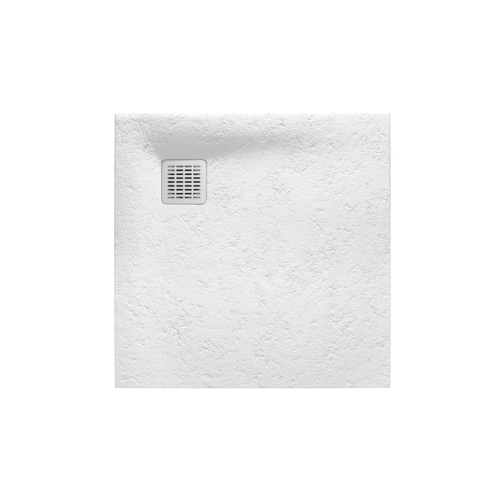 Štvorcová sprchová vanička Roca Terran, 80x80cm, kompozytowy, Stonex, so sifónom, biely