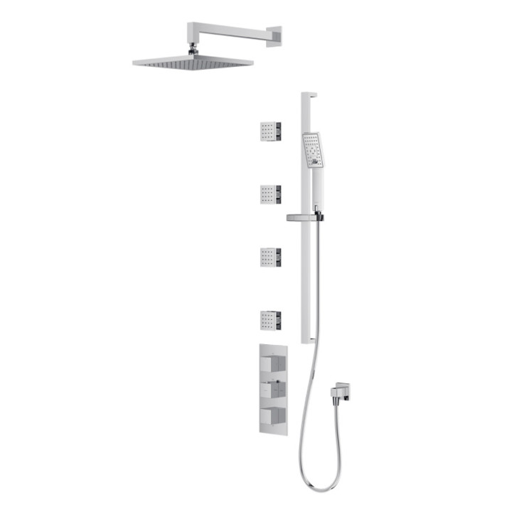 Sprchový set Omnires Y, podomietkový, 2 výstupy vody, Horná sprcha 25cm, sluchátko 1-funkčná, chróm