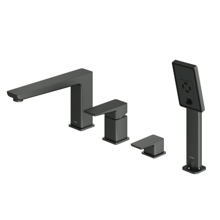 Vaňová  Batéria Omnires Parma, na stěnu, 2 výstupy vody, výtokové rameno 188mm, grafit