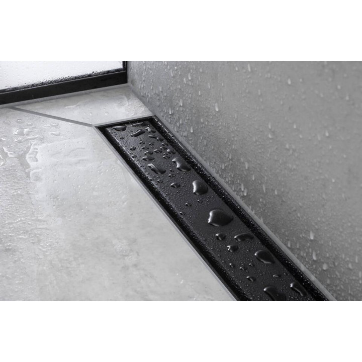 Vrchná sada odpływu Hansgrohe RainDrain Flex, 100cm, čierna kefovaný chróm