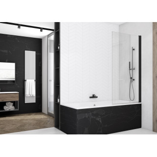 Vaňová zástena Sanswiss Solino SOEB1, pravé, 850x1500mm, Black Line, čierna profil 