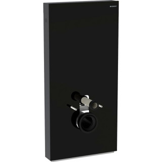 Sanitární modul Geberit Monolith Plus do WC wiszącego, čierne sklo/hliník čierna chróm, H114, upevnenie 18 cm