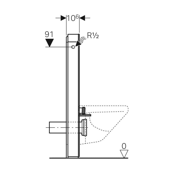 Sanitární modul Geberit Monolith Plus do WC wiszącego, čierne sklo/hliník čierna chróm, H114, upevnenie 18 cm