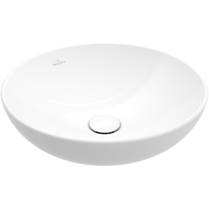 Umývadlo na postavenie na dosku Villeroy & Boch Loop & Friends, okrúhla, 38cm, z prepadom, Weiss Alpin