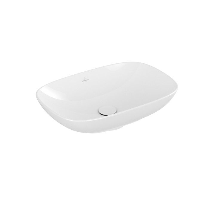 Umývadlo na postavenie na dosku Villeroy & Boch Loop & Friends, 56x38cm, z prepadom, Weiss Alpin CeramicPlus