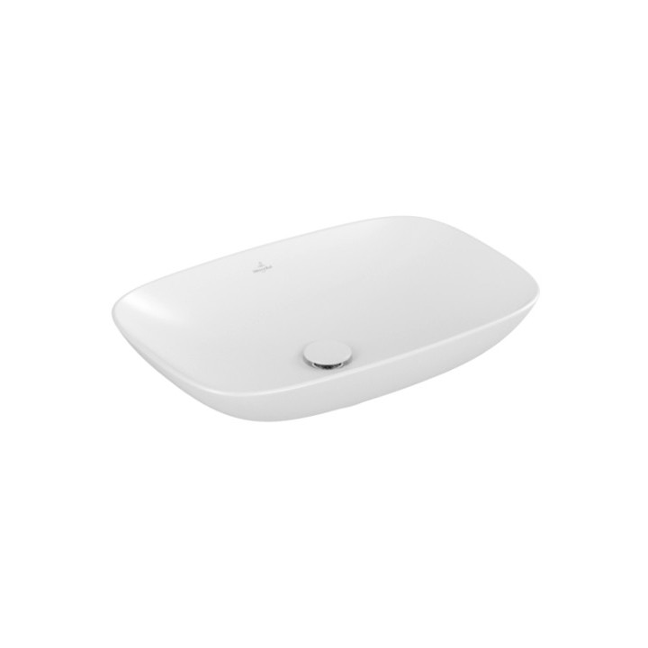Umývadlo na postavenie na dosku Villeroy & Boch Loop & Friends, 62x42cm, z prepadom, Weiss Alpin CeramicPlus