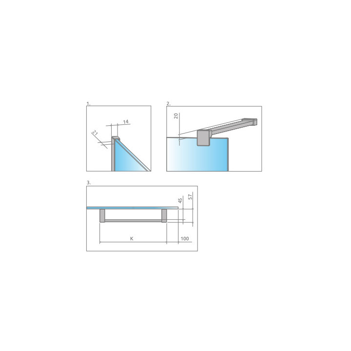 Pevná bočná stena Walk-In Radaway Modo New II 110, 108.5-109.5x200cm, chróm, sklo číre