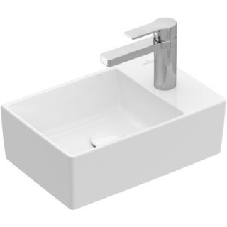 Umývadlo na postavenie na dosku Villeroy&Boch Momento 2.0, 40x26cm, obdĺžniková, bez prepadu, otvor na batériu, Weiss Alpin