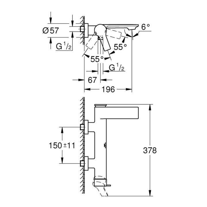 Bidetová batéria Grohe Allure, na postavení, výtokové rameno 114mm, zátka automatický, chróm