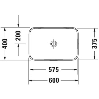 Umývadlo na postavenie na dosku Duravit Happy D.2, 60x46xm, prepad, 1 otvor na batériu, ventil Push-Open, povlak WonderGliss, bi