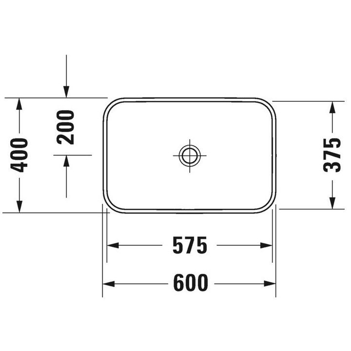 Umývadlo na postavenie na dosku Duravit Happy D.2, 60x46xm, prepad, 1 otvor na batériu, ventil Push-Open, povlak WonderGliss, bi
