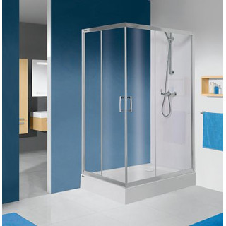 Štvorcová Sprchový kút Sanplast Classic KT/DJ-c-80, 80x80cm, záves trzpieniowy, biele profily