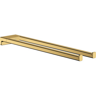 Dvojitý držák ručníku Hansgrohe AddStoris, nástenný, 648mm, zlatý optyczny leštený
