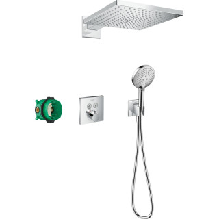 Sprchový set Hansgrohe Raindance E 300 1jet ShowerSelect Square, podomietkový, Batéria termostatická, Horná sprcha 30x30cm, sluc