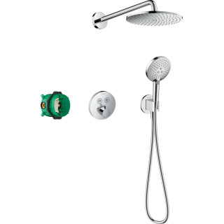 Sprchový set Hansgrohe Raindance E 300 1jet ShowerSelect Square, podomietkový, Batéria termostatická, Horná sprcha 30x30cm, sluc
