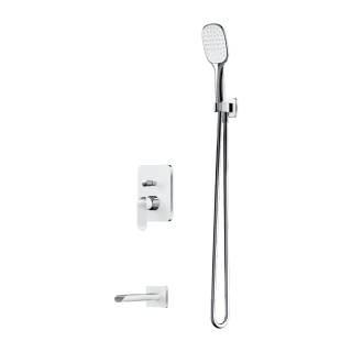 Sprchový set Omnires Sacramento, podomietkový, 2 výstupy vody, Horná sprcha 25x25cm, sluchátko 3-funkčná, chróm