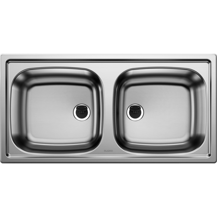 Drez Blanco Zerox 400/400-U, 865x400mm, 2 komory, system odtokový InFino, brúsená oceľ leštená
