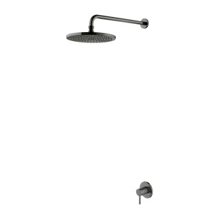 Sprchový set Omnires Y, podomietkový, 2 výstupy vody, Horná sprcha 25cm, sluchátko 1-funkčná, grafit