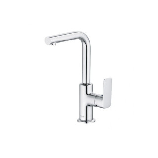 Umyvadlová batéria Kludi Pure&Style, na postavení, sterowanie boczne, výška 245mm, obracana výtokové rameno, bez výpuste, chróm