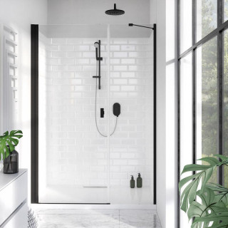 Dverí sprchové do niky Radaway Nes 8 Black DWS I 140, pravé, sklo číre, 1400x2000mm, čierna profil