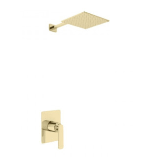 Podomietkový Sprchový set Kohlman Experience Gold, s hlavovou sprchou okrągłą 25cm, zlatý lesklá