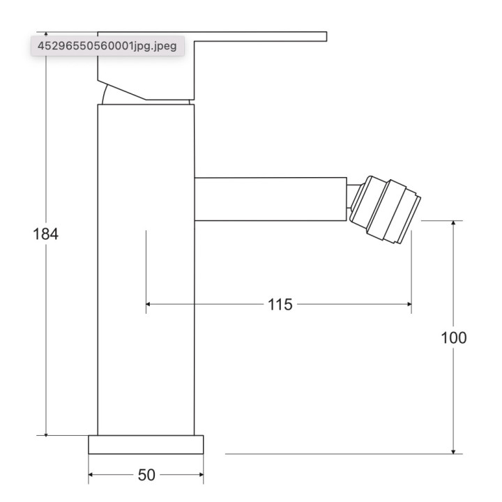 Bidetová batéria Besco Modern / Varium, na postavení, výška, 184mm, chróm