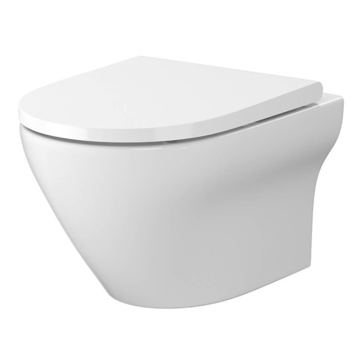Klozetové sedátko Cersanit Larga Oval Slim Wrap, s pozvoľným sklápaním, szybkie wypinanie, biely