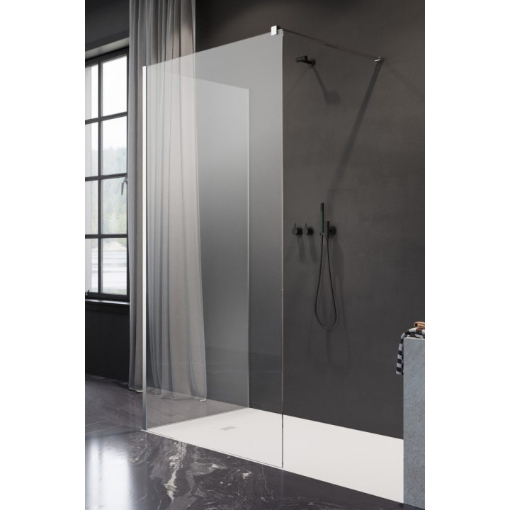 Sprchový kút walk-in Radaway Modo New Black II s vešiačikom, 160x200cm, sklo číre, profil čierna