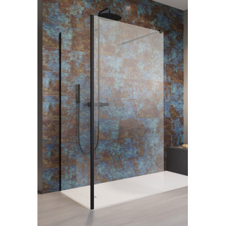 Sprchový kút walk-in Radaway Modo New Black II s vešiačikom, 160x200cm, sklo číre, profil čierna