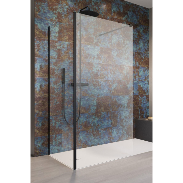 Sprchový kút walk-in Radaway Modo New Black II s vešiačikom, 160x200cm, sklo číre, profil čierna