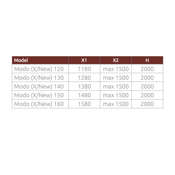 Sprchový kút Radaway Modo X I 120, przejrzysta, 1180x2000mm