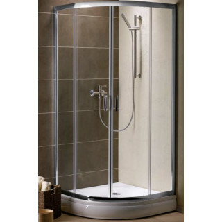 Štvrťkruhový Sprchový kút Radaway Premium A 1700, 90x90cm, rozsuwana, sklo fabric, profil chróm