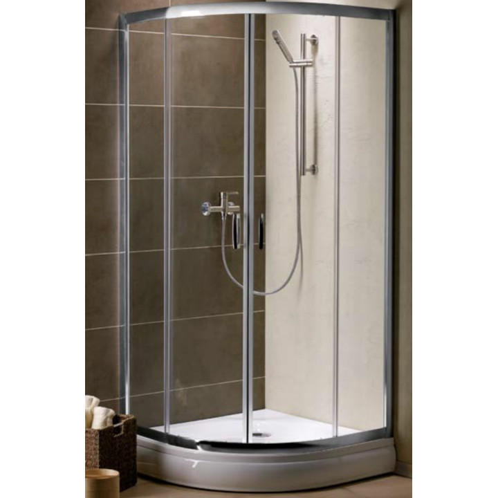 Štvrťkruhový Sprchový kút Radaway Premium A 1700, 90x90cm, rozsuwana, sklo fabric, profil chróm