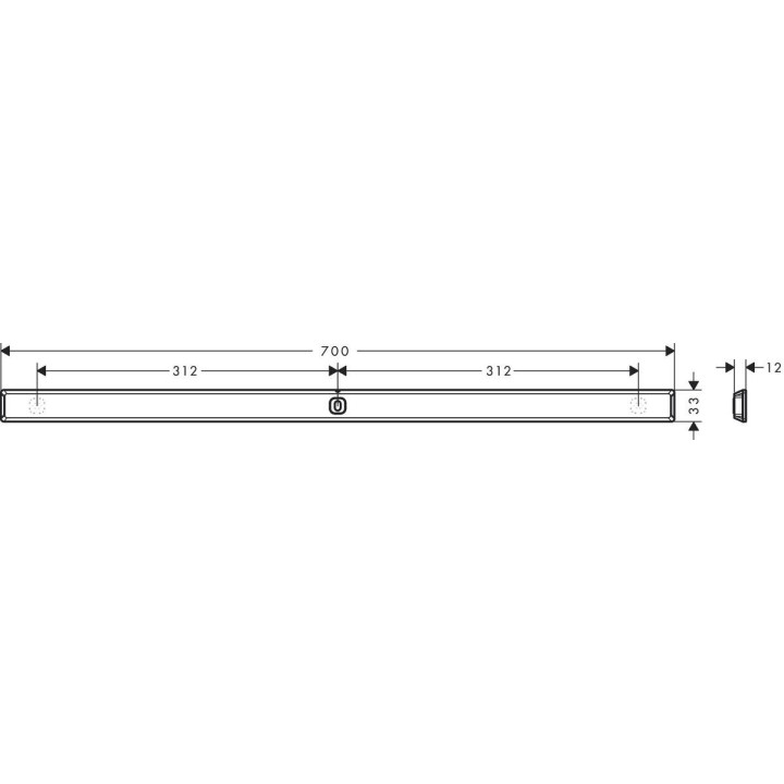 Panel nástenný Hansgrohe WallStoris, 70cm, biely matnéný