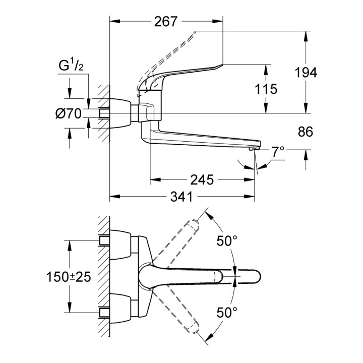 Batéria Grohe Euroeco Special umyvadlová