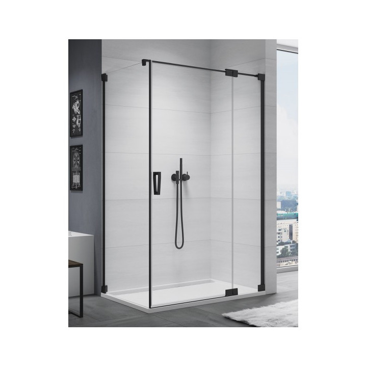 Sprchový kút Sanswiss Cadura CA13+CAT1, 90x90cm, pravé, sklo shade, profil čierna